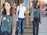 Lily Collins has a vegan lunch with a female companion 