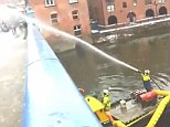 Drenching: In a fight that lasts almost a minute, a boy is forced to hide behind a pillar while water goes onto him and his friends