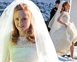 Nice day for a VERY white wedding! Jayma Mays sports lacy bridal gown on snowy Glee set to film on-screen nuptials with Matthew Morrison