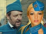 Seeing double! Russell Crowe tweets fan's hilarious comparison of actor in Les Miserables and Britney Spears in her racy video clip Toxic 