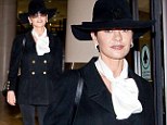 Catherine Zeta Jones arrived into LAX Monday with style 