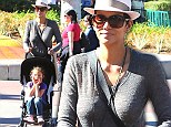 Halle Berry with daughter Nahla Aubry go to Disneyland with a friend, Los Angeles