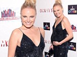 The best dressed baby bump in town! Malin Akerman dresses her pregnant shape in stunning beaded gown at inauguration bash